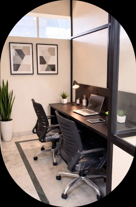 Open brick architecture office desks