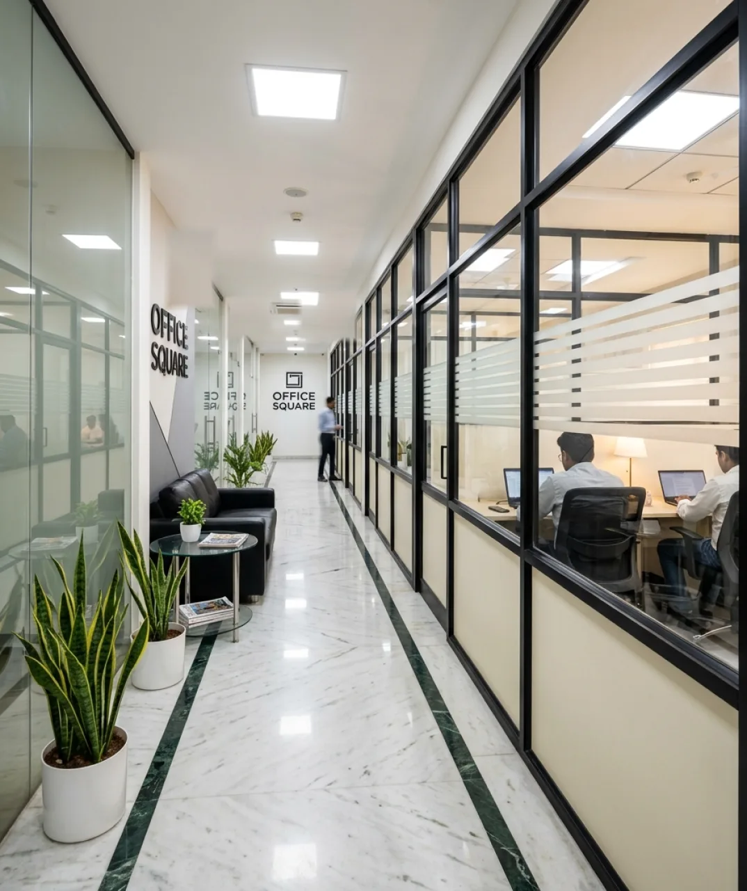 Interior workspace at Office Square Jaipur